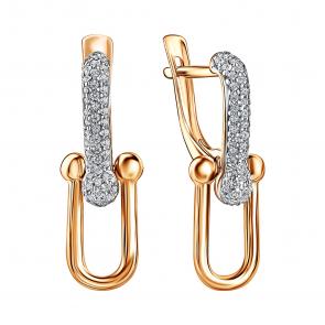 Золотые серьги TALANT с цирконием СФ 756 фото